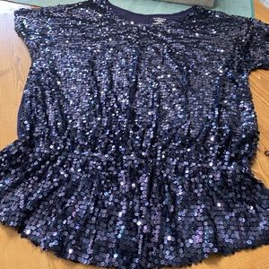 Lane Bryant Plus Size Short Sleeved Sequin Top